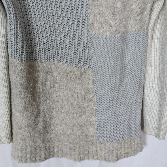 Market & Spruce Stratford Patchwork Alpaca Wool Cowl Neck Pullover Sweater Top S - Picture 3 of 5